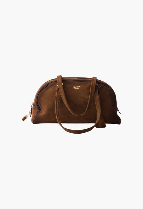 Prada Bowling Medium Suede Bag